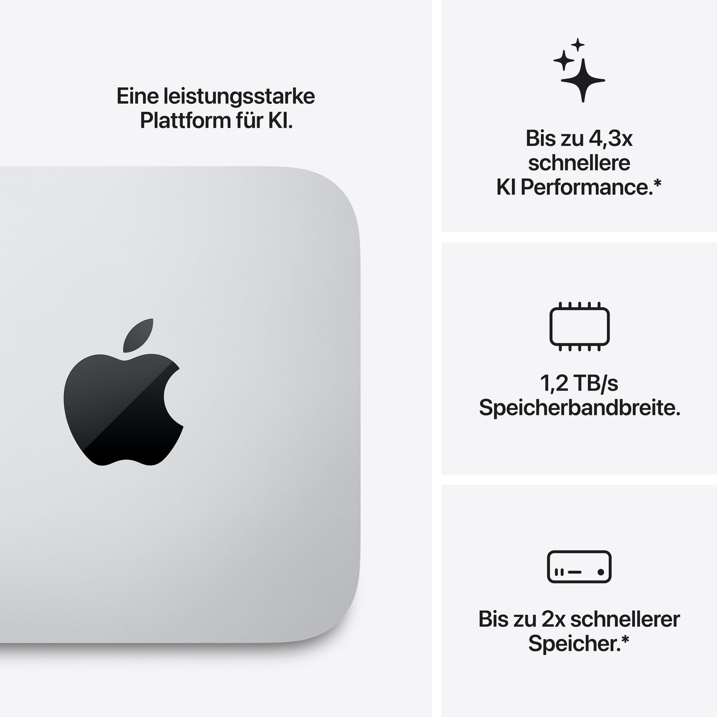 Klar! Hier ist der umformulierte Satz unter Verwendung der von Ihnen angegebenen Produktdaten: Apple Mac Studio mit deutschem Text: Eine leistungsstarke Plattform für KI. Zu den Features gehören der Apple M5 Max Chip mit 18-Core-CPU und 32-Core-GPU, 36 GB Arbeitsspeicher und eine 512 GB SSD.