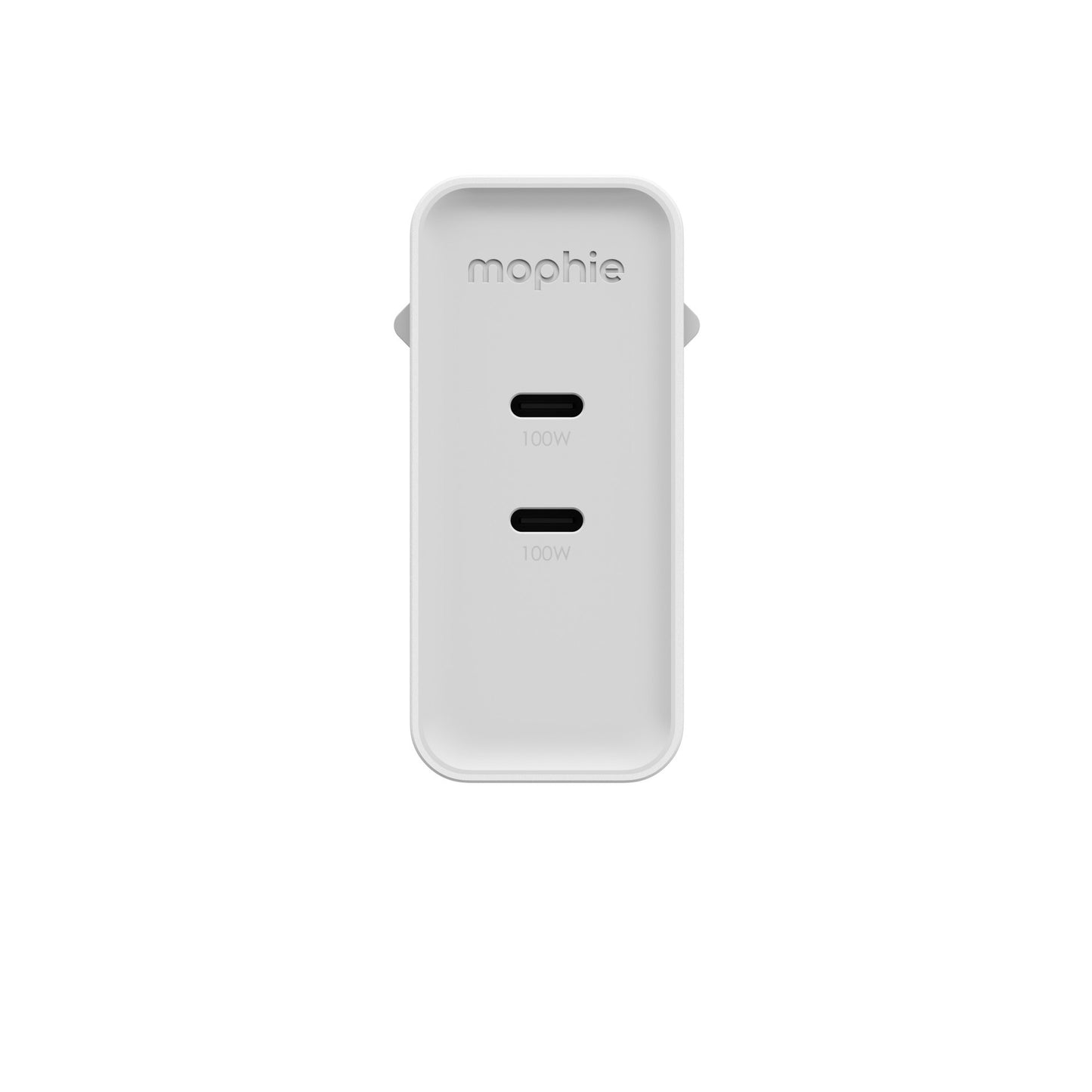 mophie PowerAdapter GaN USB-C Dual 100W - Weiß