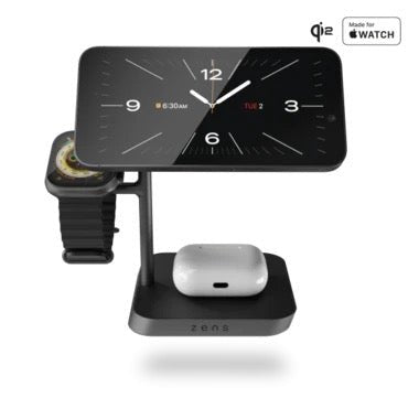 Zens Aluminium Series 3 in 1 Magnetic Wireless Office Charger Pro 3 + Watch