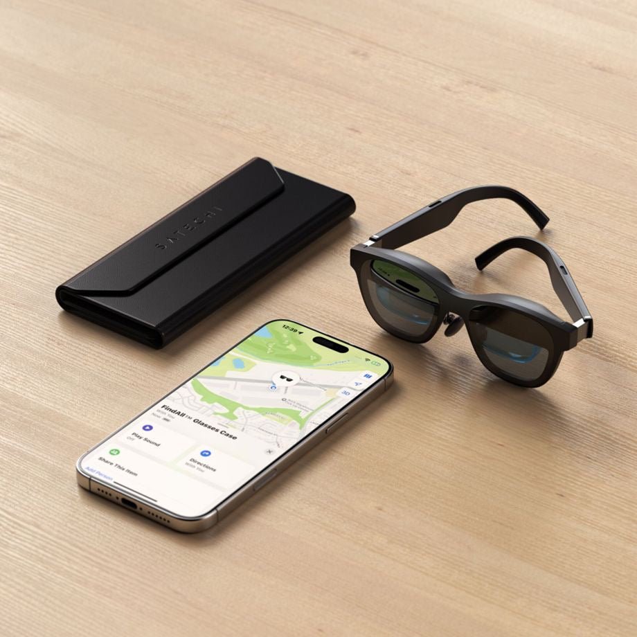 Satechi FindMy Brillenetui aus veganem Leder - Schwarz