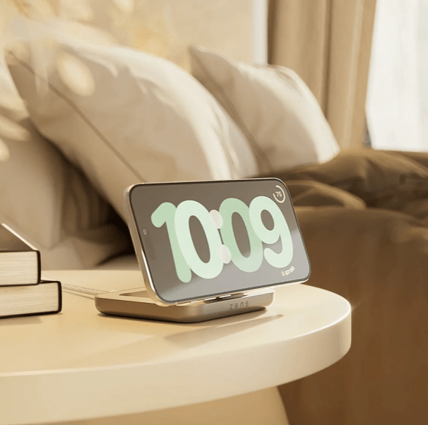 Zens Aluminium Series Magnetic Nightstand Wireless Charger -weiss