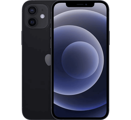 Black Apple iPhone 12 128GB, Grade B - REFURBISHED with a dual-lens rear camera and a large touchscreen display.