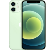 A light green Apple iPhone 12 Mini 128GB, Grade B - REFURBISHED showing the front screen and dual rear camera lenses.