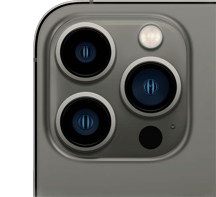 Close-up of the triple-lens rear camera system on an Apple iPhone 13 Pro 128GB, Grade B - REFURBISHED.