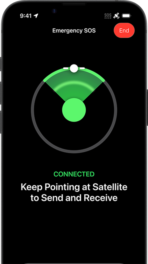 Nachrichten über Satellit wird verwendet